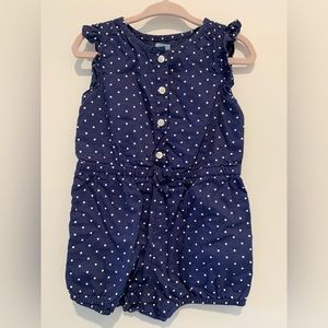 Gap shorts romper navy with white polka dots. Size 18-24 months.